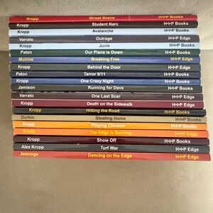 Assorted Paperback Book Spines in Mixed Colors